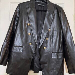 Zara Dark Leather Jacket